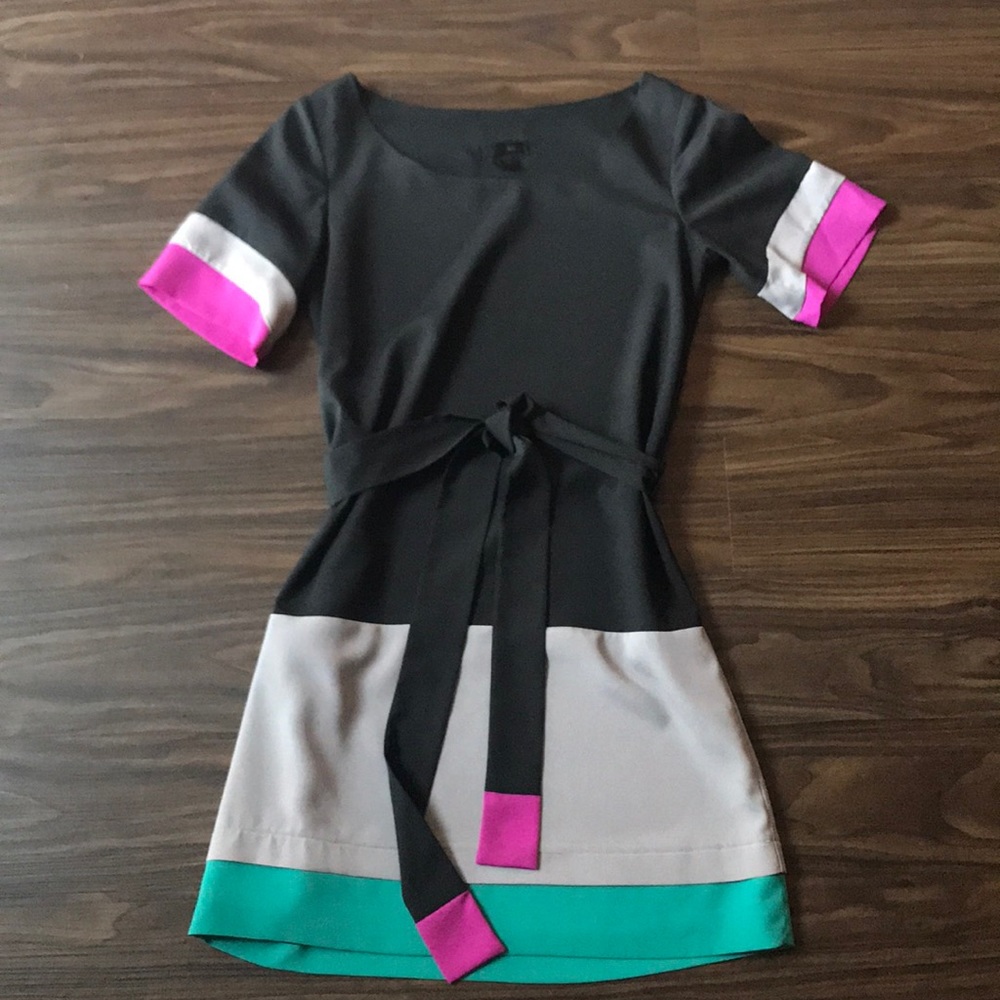 Aqua Color block dress